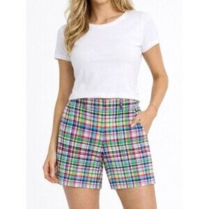 Talbots Multicolor Madras Plaid Shorts Size 8P